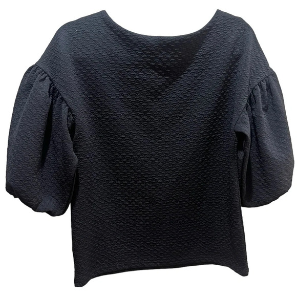 Anthropologie sz small black puff sleeve blouse in excellent like-new condition - Picture 4 of 5